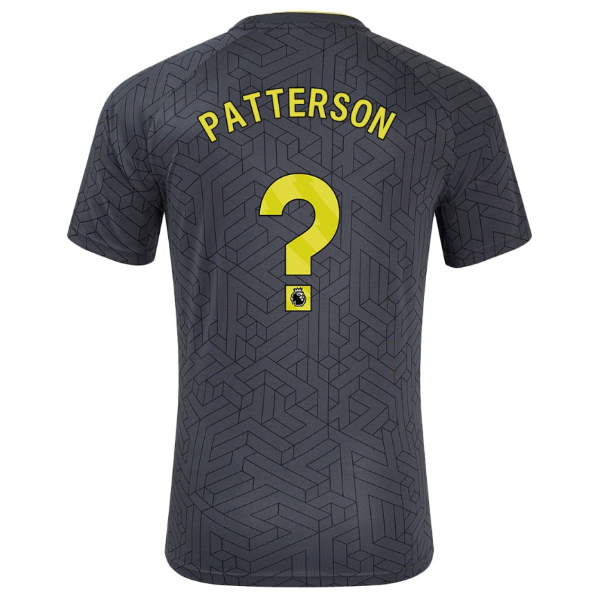 Gyermek Labdarúgás Jack Patterson #0 Fekete Sárga Idegenbeli Jersey 2024/25 Mez Póló Ing