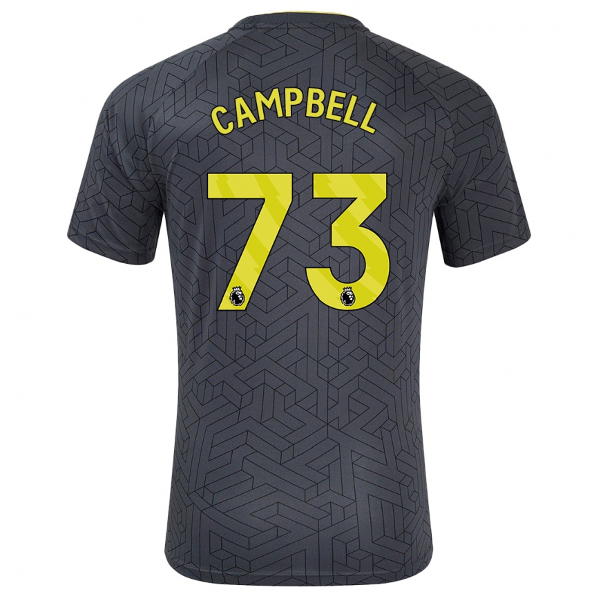 Gyermek Labdarúgás Elijah Campbell #73 Fekete Sárga Idegenbeli Jersey 2024/25 Mez Póló Ing