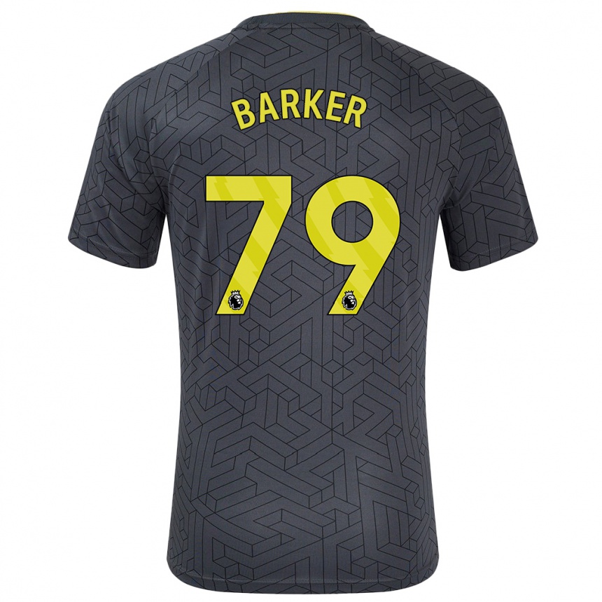 Gyermek Labdarúgás Owen Barker #79 Fekete Sárga Idegenbeli Jersey 2024/25 Mez Póló Ing