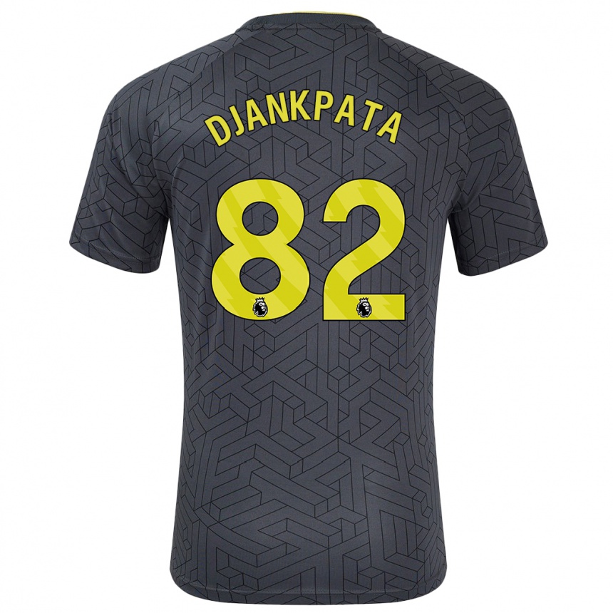 Gyermek Labdarúgás Halid Djankpata #82 Fekete Sárga Idegenbeli Jersey 2024/25 Mez Póló Ing