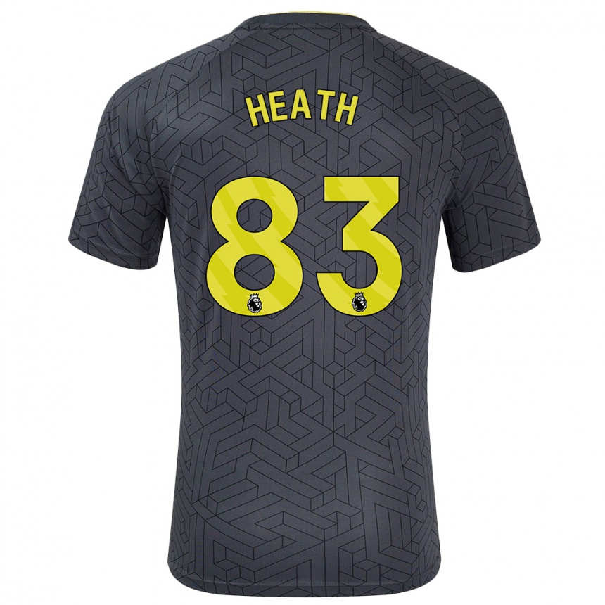 Gyermek Labdarúgás Isaac Heath #83 Fekete Sárga Idegenbeli Jersey 2024/25 Mez Póló Ing