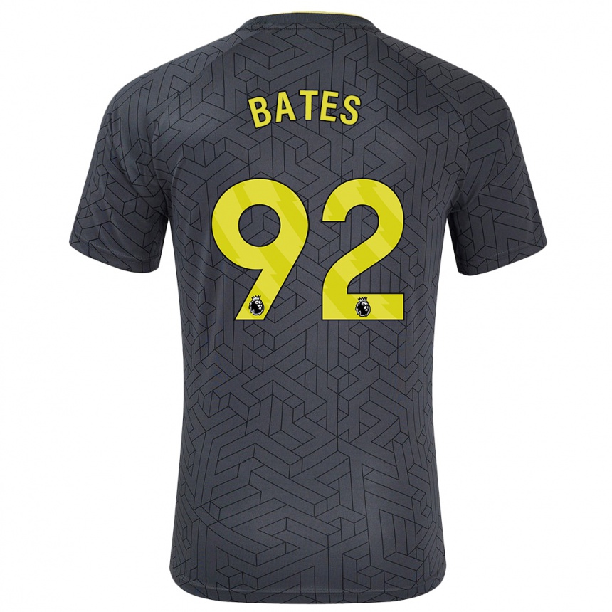 Gyermek Labdarúgás Callum Bates #92 Fekete Sárga Idegenbeli Jersey 2024/25 Mez Póló Ing