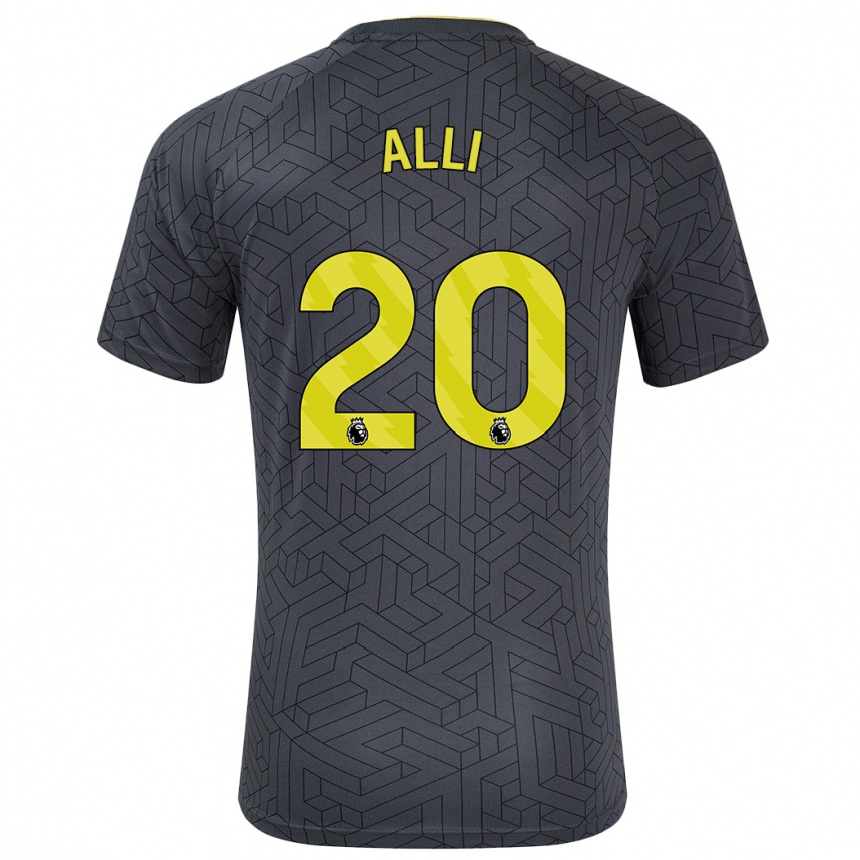 Gyermek Labdarúgás Dele Alli #20 Fekete Sárga Idegenbeli Jersey 2024/25 Mez Póló Ing