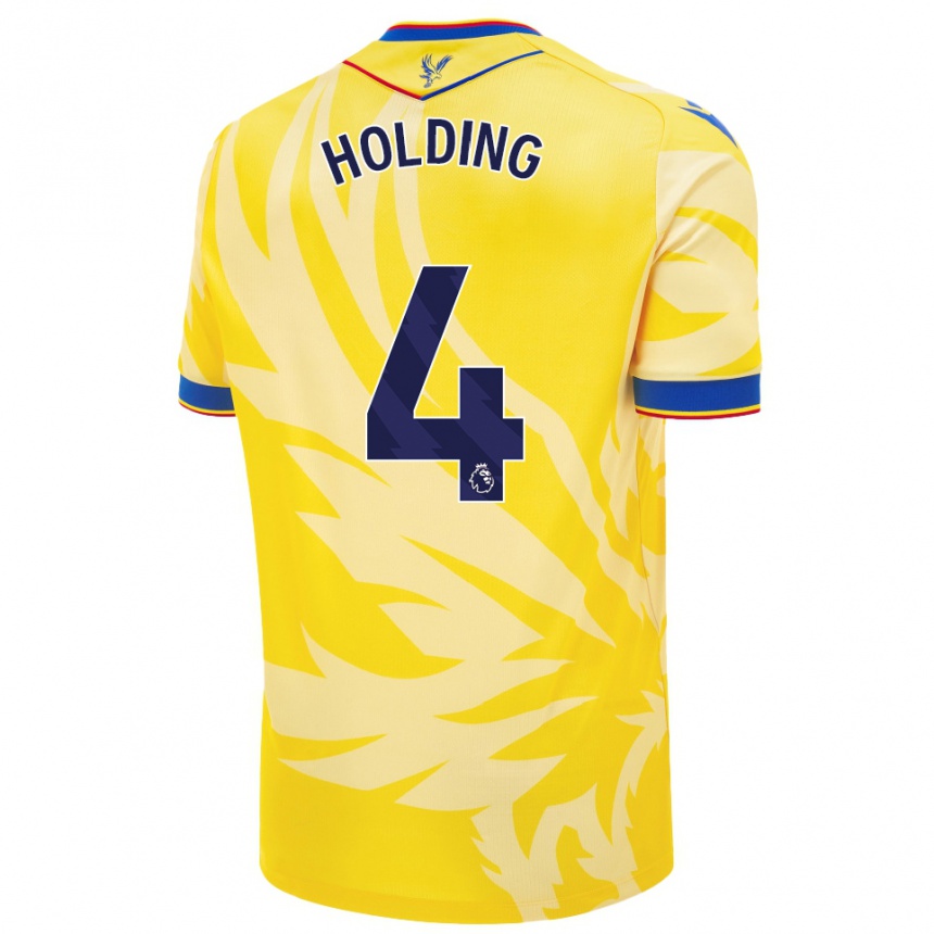 Gyermek Labdarúgás Rob Holding #4 Sárga Idegenbeli Jersey 2024/25 Mez Póló Ing