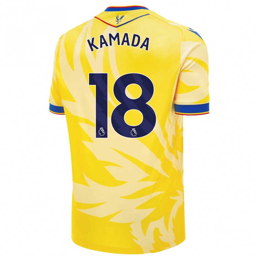 Gyermek Labdarúgás Daichi Kamada #18 Sárga Idegenbeli Jersey 2024/25 Mez Póló Ing