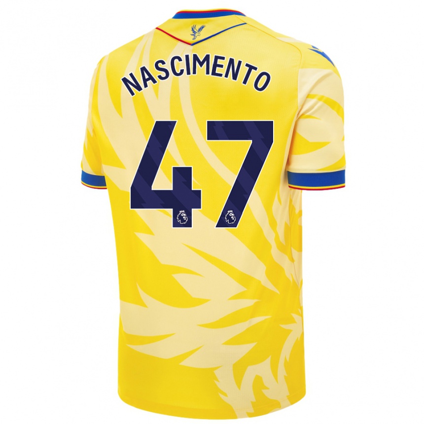 Gyermek Labdarúgás Adler Nascimento #47 Sárga Idegenbeli Jersey 2024/25 Mez Póló Ing