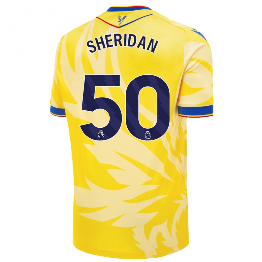 Gyermek Labdarúgás Joe Sheridan #50 Sárga Idegenbeli Jersey 2024/25 Mez Póló Ing