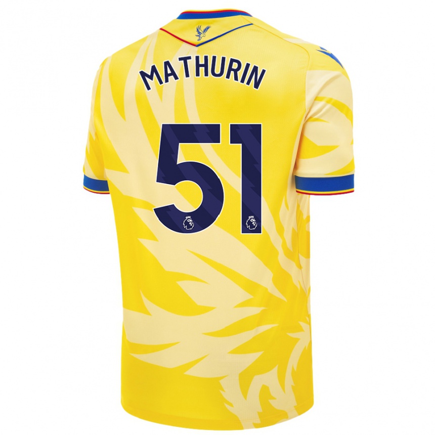 Gyermek Labdarúgás Roshaun Mathurin #51 Sárga Idegenbeli Jersey 2024/25 Mez Póló Ing