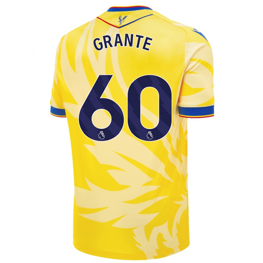 Gyermek Labdarúgás Jake Grante #60 Sárga Idegenbeli Jersey 2024/25 Mez Póló Ing