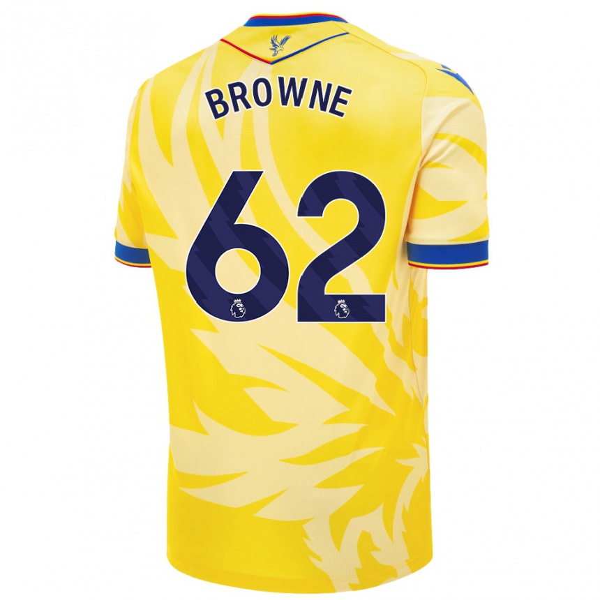 Gyermek Labdarúgás Luke Browne #62 Sárga Idegenbeli Jersey 2024/25 Mez Póló Ing