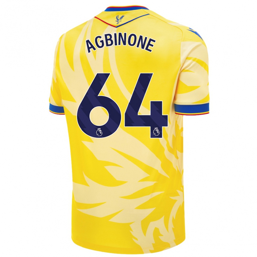 Gyermek Labdarúgás Asher Agbinone #64 Sárga Idegenbeli Jersey 2024/25 Mez Póló Ing