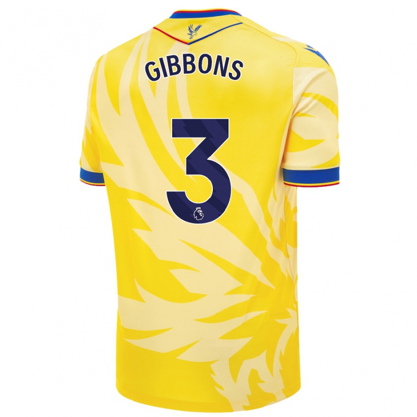 Gyermek Labdarúgás Felicity Gibbons #3 Sárga Idegenbeli Jersey 2024/25 Mez Póló Ing