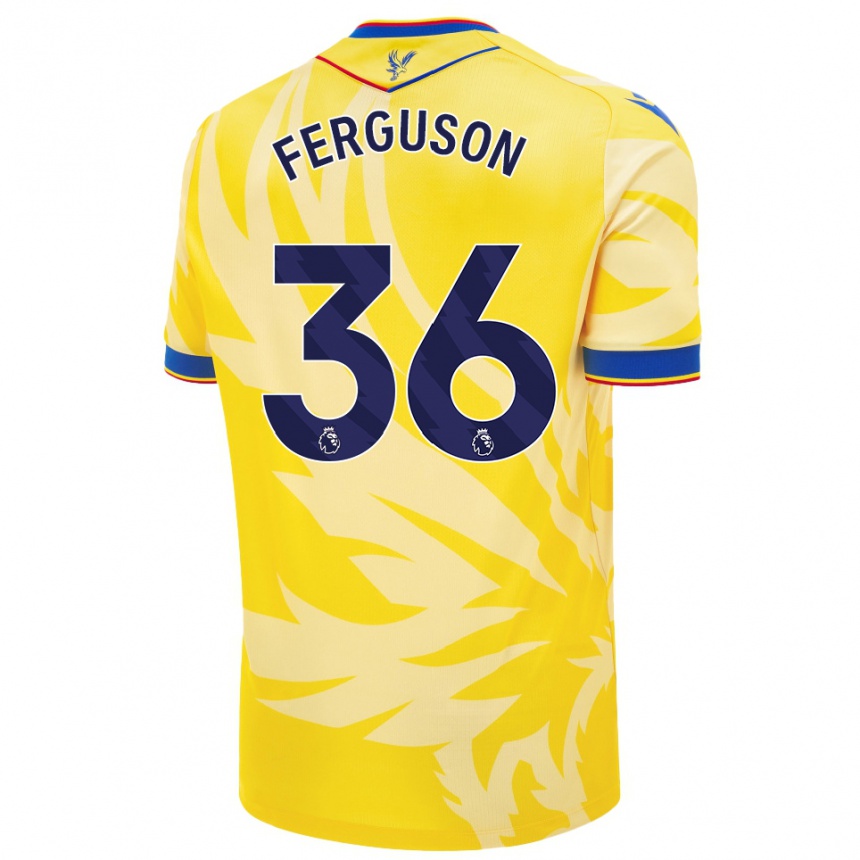 Gyermek Labdarúgás Nathan Ferguson #36 Sárga Idegenbeli Jersey 2024/25 Mez Póló Ing