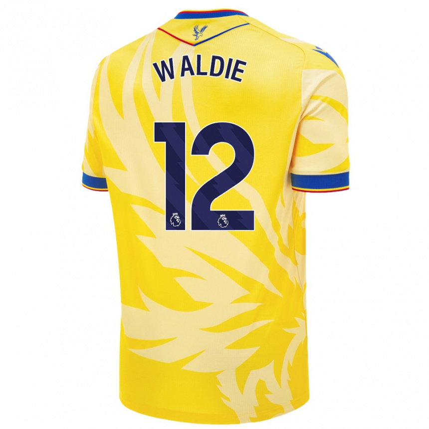 Gyermek Labdarúgás Lizzie Waldie #12 Sárga Idegenbeli Jersey 2024/25 Mez Póló Ing