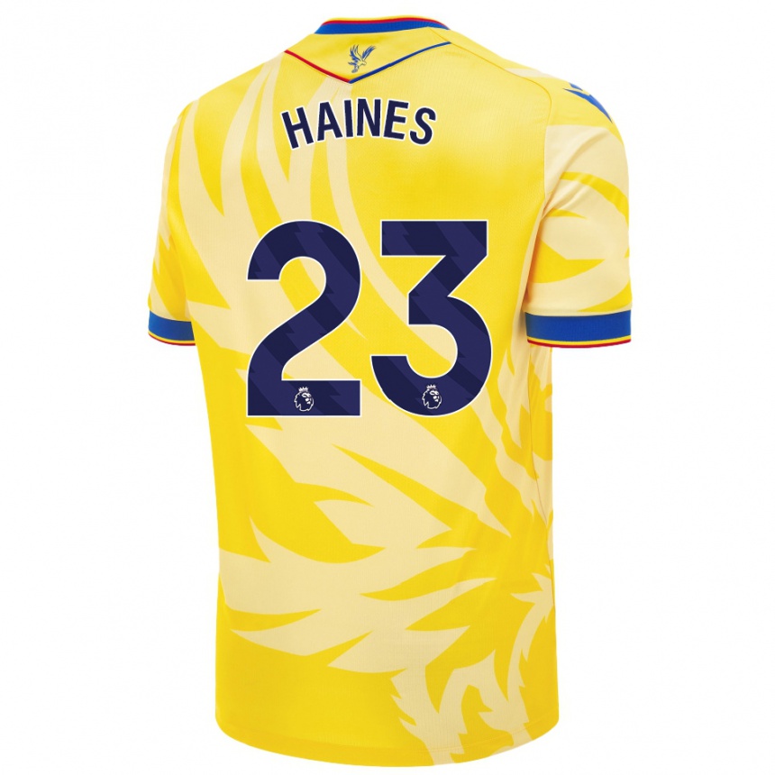 Gyermek Labdarúgás Coral-Jade Haines #23 Sárga Idegenbeli Jersey 2024/25 Mez Póló Ing