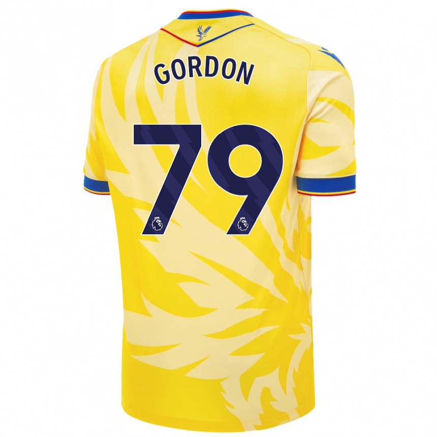 Gyermek Labdarúgás John-Kymani Gordon #79 Sárga Idegenbeli Jersey 2024/25 Mez Póló Ing