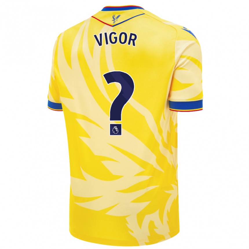 Gyermek Labdarúgás Matthew Vigor #0 Sárga Idegenbeli Jersey 2024/25 Mez Póló Ing