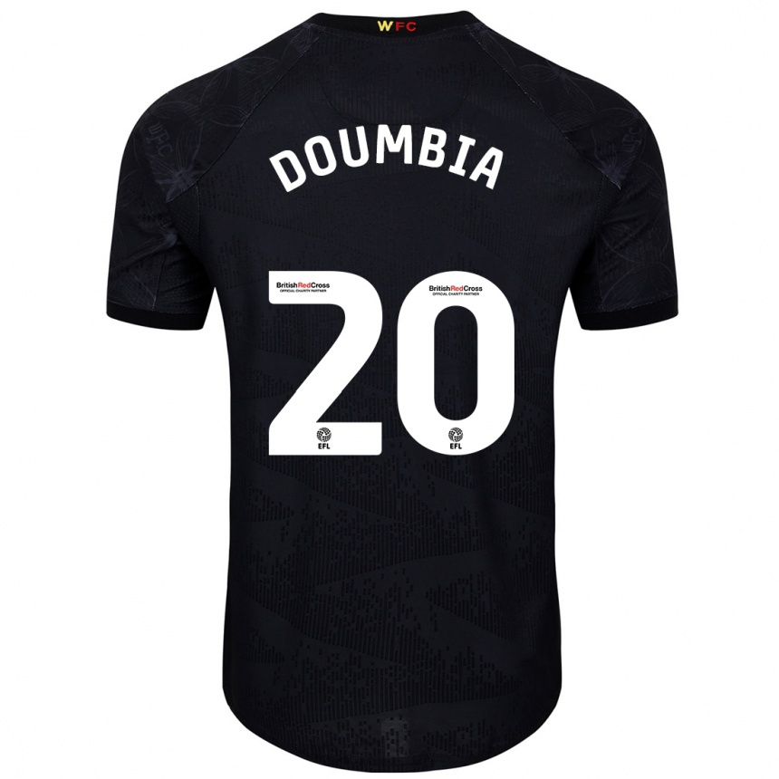 Gyermek Labdarúgás Mamadou Doumbia #20 Fekete Fehér Idegenbeli Jersey 2024/25 Mez Póló Ing