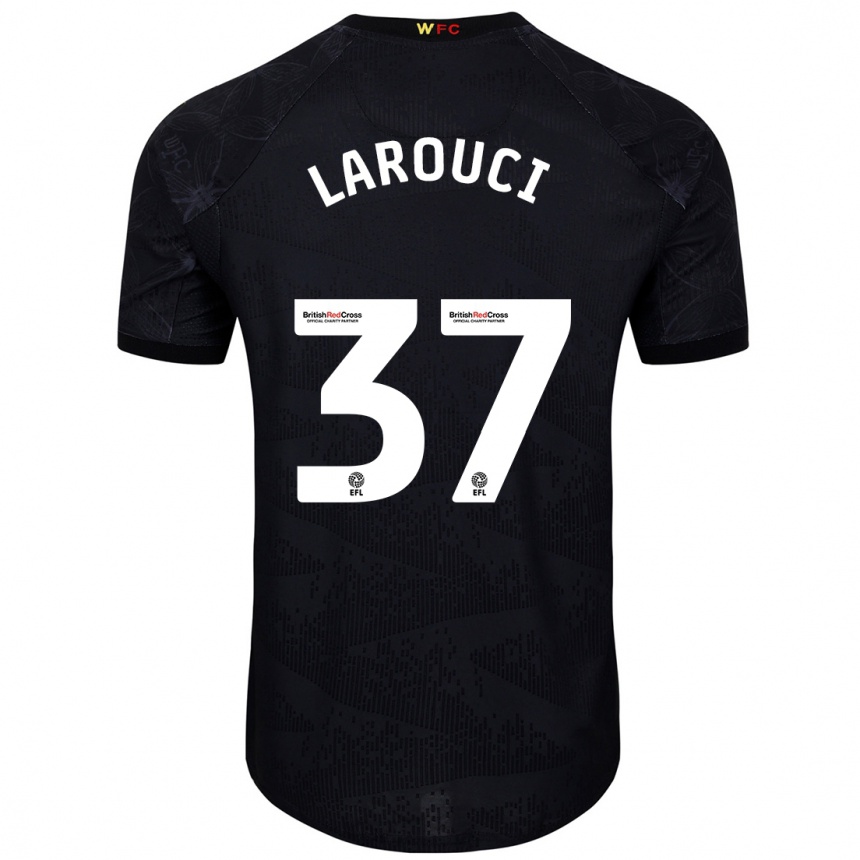 Gyermek Labdarúgás Yasser Larouci #37 Fekete Fehér Idegenbeli Jersey 2024/25 Mez Póló Ing