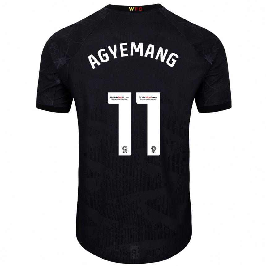 Gyermek Labdarúgás Michelle Agyemang #11 Fekete Fehér Idegenbeli Jersey 2024/25 Mez Póló Ing