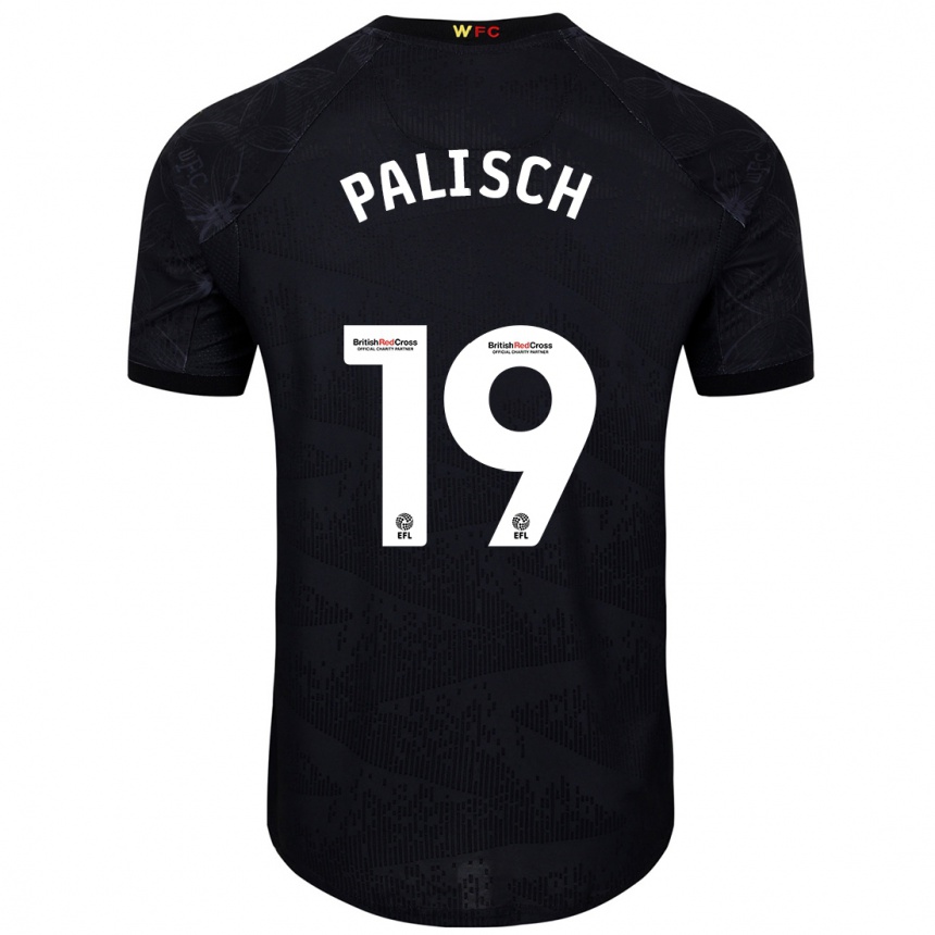 Gyermek Labdarúgás Alli Palisch #19 Fekete Fehér Idegenbeli Jersey 2024/25 Mez Póló Ing