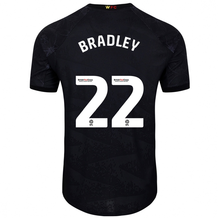 Gyermek Labdarúgás Jade Bradley #22 Fekete Fehér Idegenbeli Jersey 2024/25 Mez Póló Ing