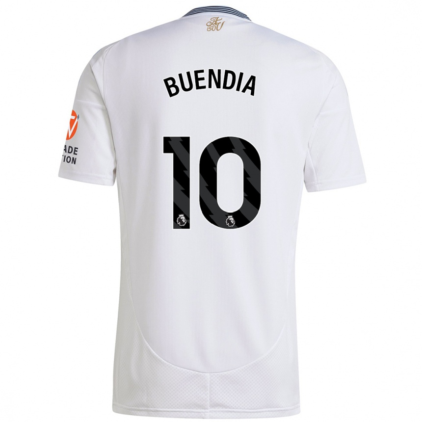 Gyermek Labdarúgás Emiliano Buendía #10 Fehér Idegenbeli Jersey 2024/25 Mez Póló Ing