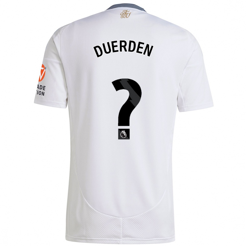 Gyermek Labdarúgás Archie Duerden #0 Fehér Idegenbeli Jersey 2024/25 Mez Póló Ing