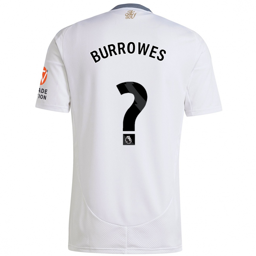 Gyermek Labdarúgás Bradley Burrowes #0 Fehér Idegenbeli Jersey 2024/25 Mez Póló Ing