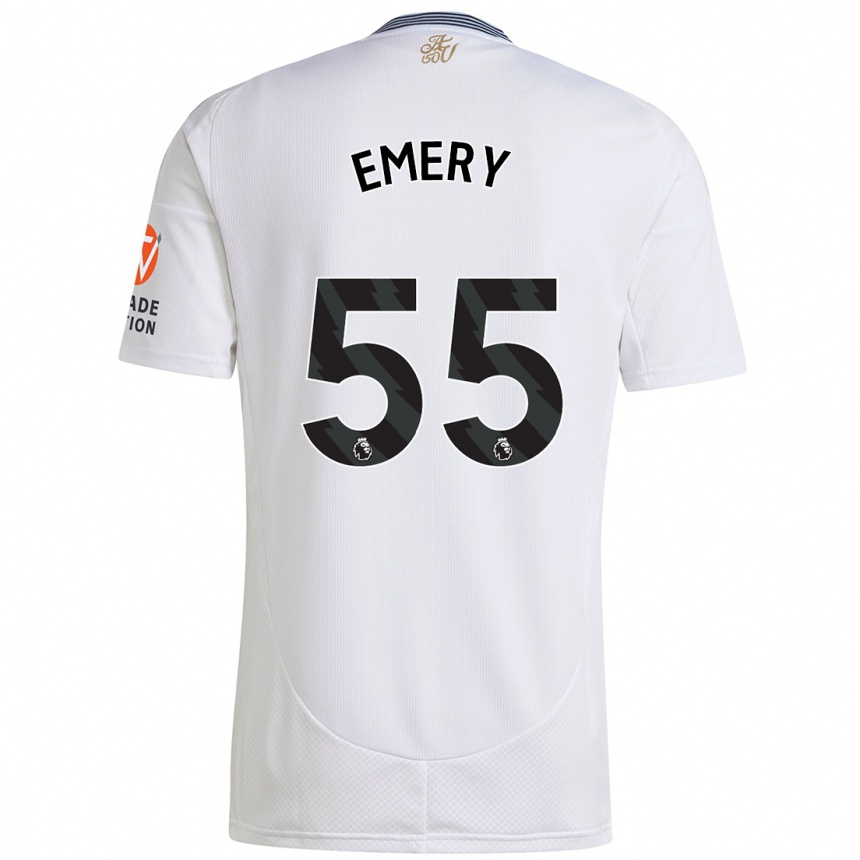 Gyermek Labdarúgás Lander Emery #55 Fehér Idegenbeli Jersey 2024/25 Mez Póló Ing