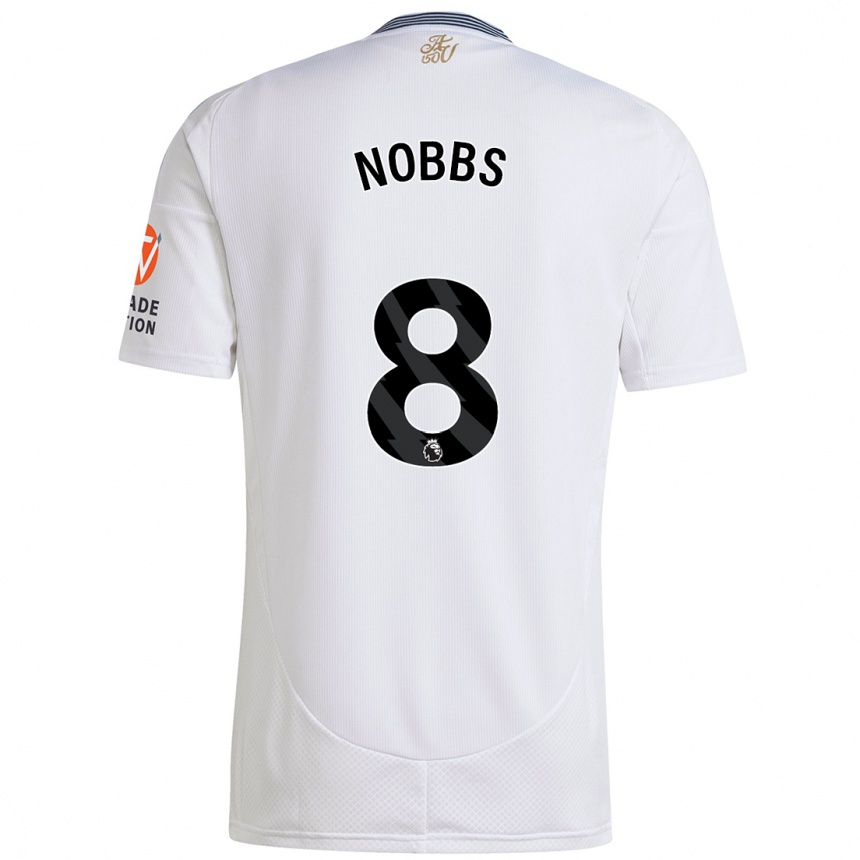 Gyermek Labdarúgás Jordan Nobbs #8 Fehér Idegenbeli Jersey 2024/25 Mez Póló Ing