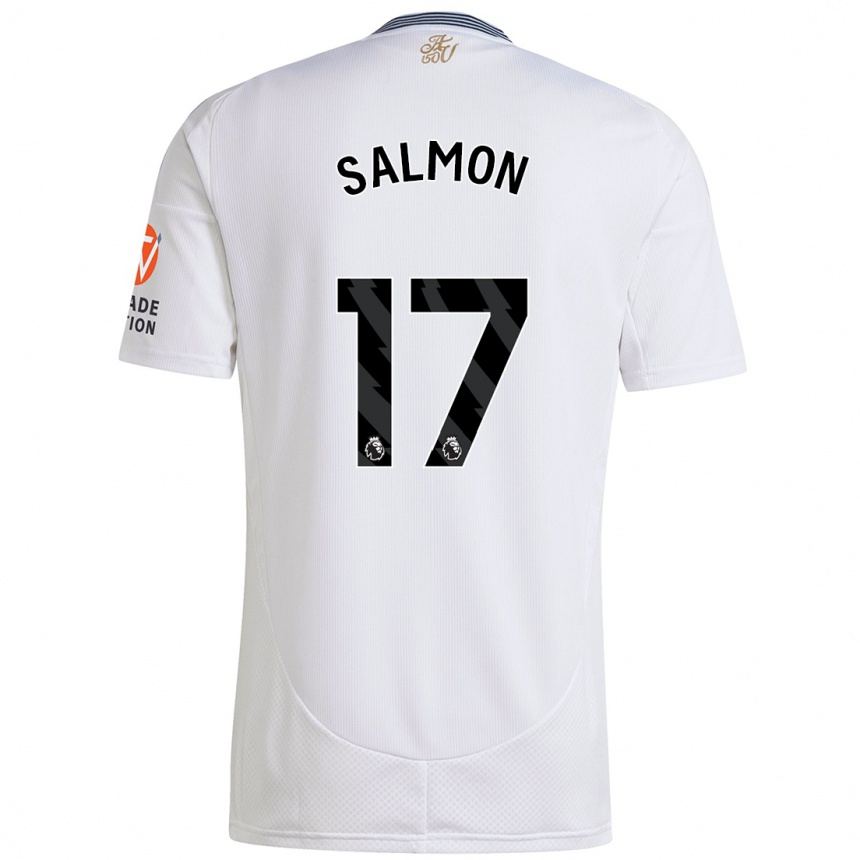 Gyermek Labdarúgás Ebony Salmon #17 Fehér Idegenbeli Jersey 2024/25 Mez Póló Ing