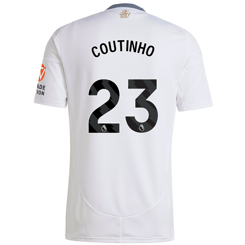 Gyermek Labdarúgás Philippe Coutinho #23 Fehér Idegenbeli Jersey 2024/25 Mez Póló Ing