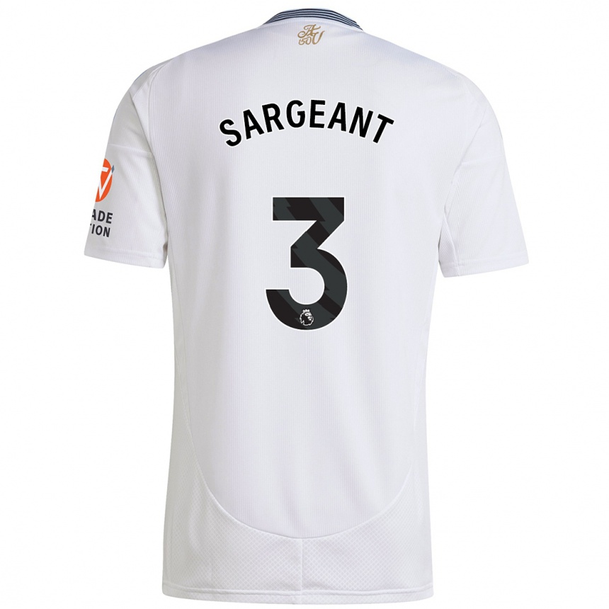 Gyermek Labdarúgás Meaghan Sargeant #3 Fehér Idegenbeli Jersey 2024/25 Mez Póló Ing