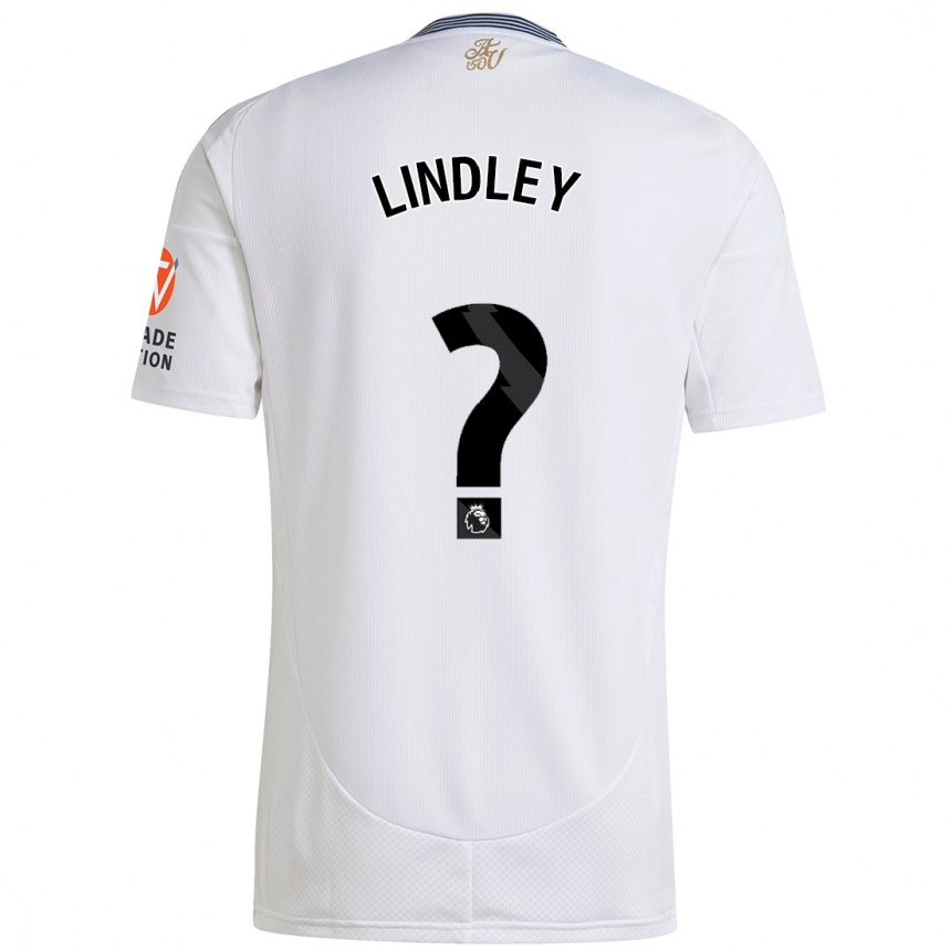 Gyermek Labdarúgás Hayden Lindley #0 Fehér Idegenbeli Jersey 2024/25 Mez Póló Ing