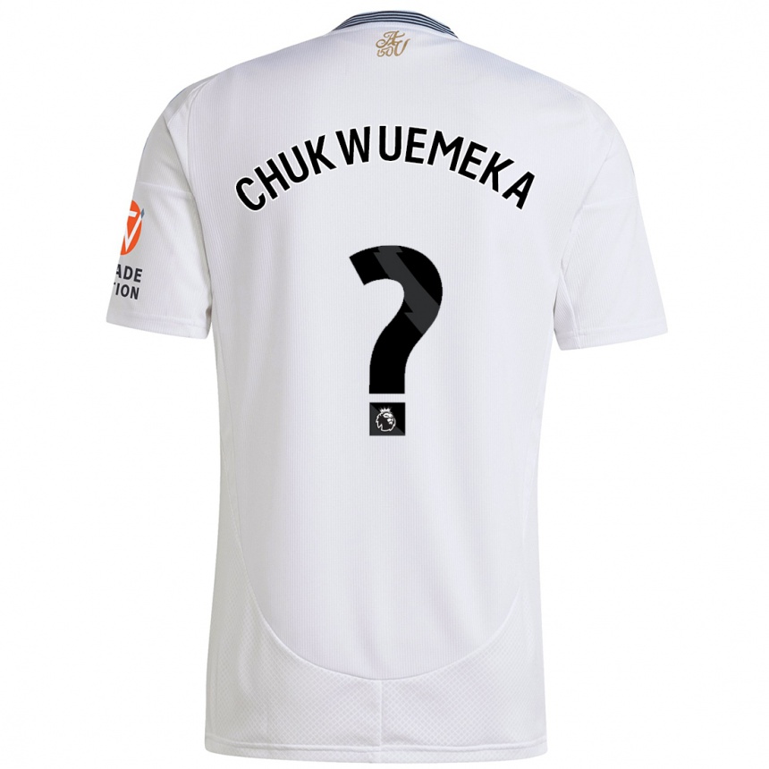 Gyermek Labdarúgás Caleb Chukwuemeka #0 Fehér Idegenbeli Jersey 2024/25 Mez Póló Ing