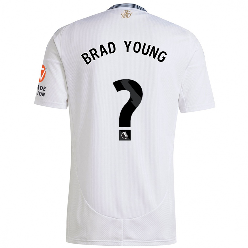 Gyermek Labdarúgás Brad Young #0 Fehér Idegenbeli Jersey 2024/25 Mez Póló Ing