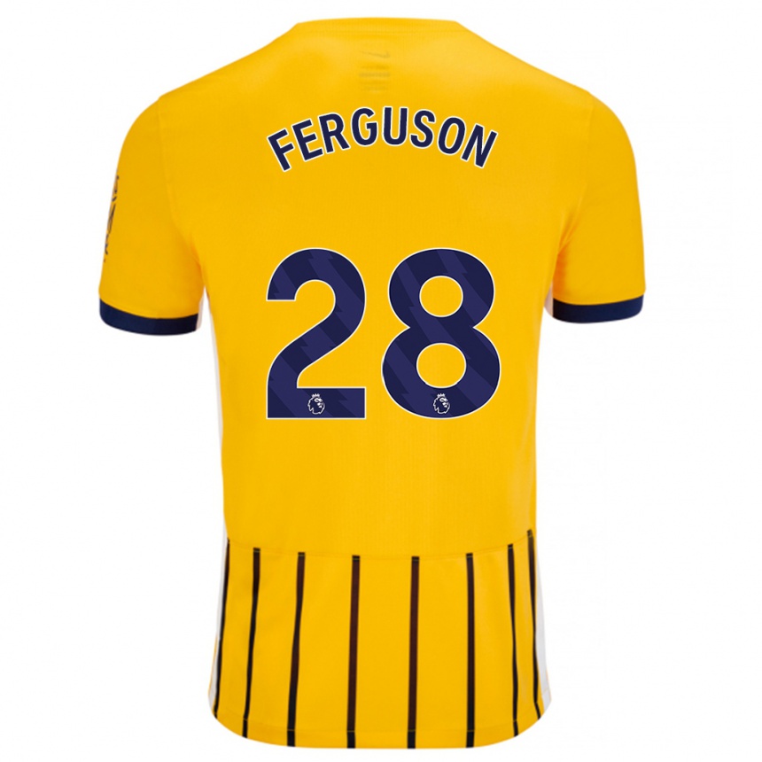 Gyermek Labdarúgás Evan Ferguson #28 Arany Kék Csíkos Idegenbeli Jersey 2024/25 Mez Póló Ing