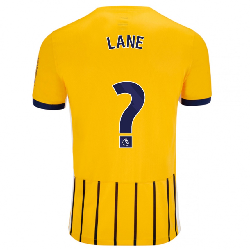 Gyermek Labdarúgás Darius Lane #0 Arany Kék Csíkos Idegenbeli Jersey 2024/25 Mez Póló Ing