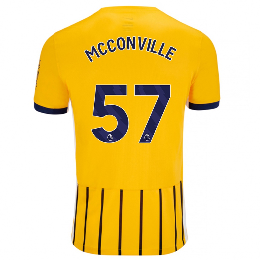 Gyermek Labdarúgás Ruairi Mcconville #57 Arany Kék Csíkos Idegenbeli Jersey 2024/25 Mez Póló Ing