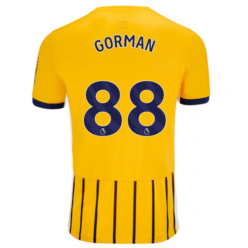 Gyermek Labdarúgás Ronnie Gorman #88 Arany Kék Csíkos Idegenbeli Jersey 2024/25 Mez Póló Ing