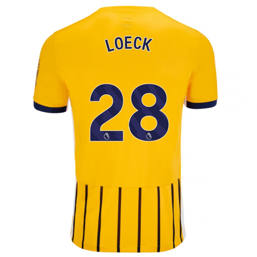 Gyermek Labdarúgás Melina Loeck #28 Arany Kék Csíkos Idegenbeli Jersey 2024/25 Mez Póló Ing