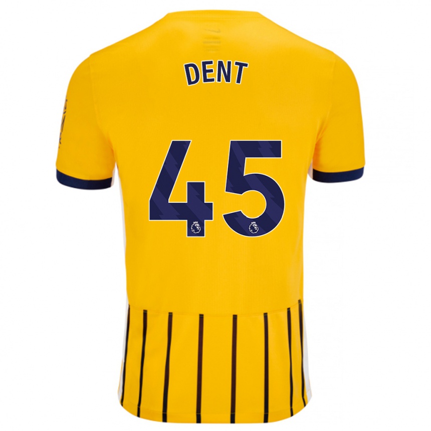 Gyermek Labdarúgás Lily Dent #45 Arany Kék Csíkos Idegenbeli Jersey 2024/25 Mez Póló Ing