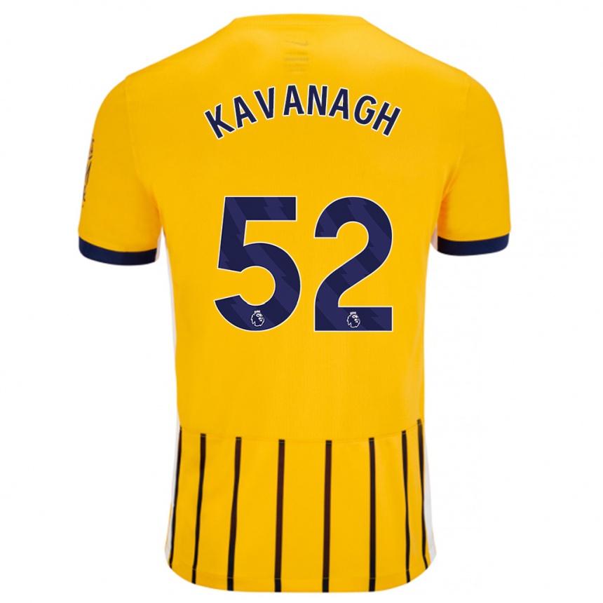 Gyermek Labdarúgás Leigh Kavanagh #52 Arany Kék Csíkos Idegenbeli Jersey 2024/25 Mez Póló Ing