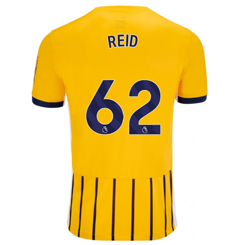 Gyermek Labdarúgás Tommy Reid #62 Arany Kék Csíkos Idegenbeli Jersey 2024/25 Mez Póló Ing