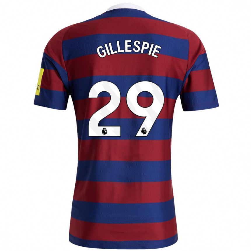 Gyermek Labdarúgás Mark Gillespie #29 Bordó Sötétkék Idegenbeli Jersey 2024/25 Mez Póló Ing