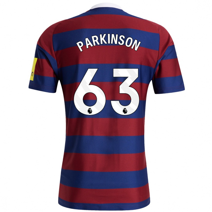 Gyermek Labdarúgás Ben Parkinson #63 Bordó Sötétkék Idegenbeli Jersey 2024/25 Mez Póló Ing