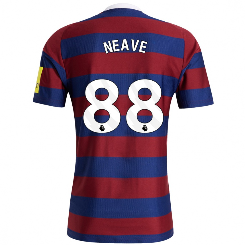 Gyermek Labdarúgás Sean Neave #88 Bordó Sötétkék Idegenbeli Jersey 2024/25 Mez Póló Ing