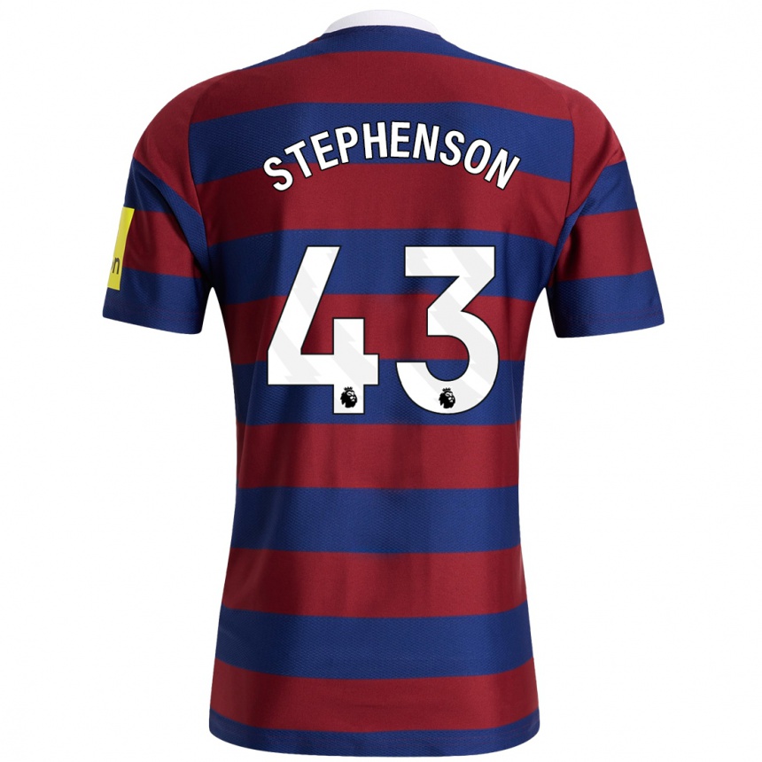 Gyermek Labdarúgás Dylan Stephenson #43 Bordó Sötétkék Idegenbeli Jersey 2024/25 Mez Póló Ing