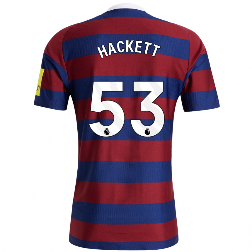 Gyermek Labdarúgás Jordan Hackett #53 Bordó Sötétkék Idegenbeli Jersey 2024/25 Mez Póló Ing